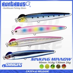 Hunthouse 4pc/plots 90/130mm 14.8/26g Sinking Pencil Fishing Lure Seawater Stickbait Depth 0.2-0.8m S-shaped Hard Fake Bait