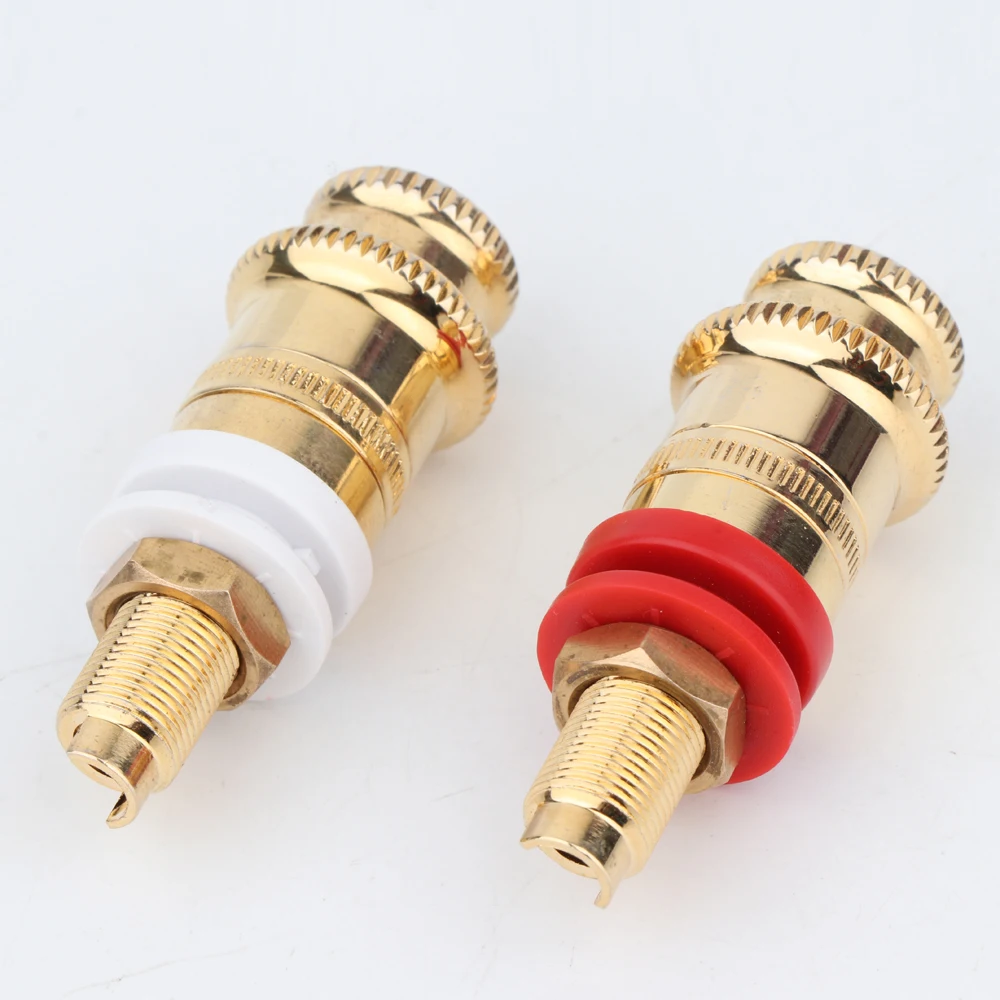 Hallo-end Gold Überzogene Kupfer Lautsprecher Binding Posts Terminal Stecker Terminal Anschlüsse – Detail 4