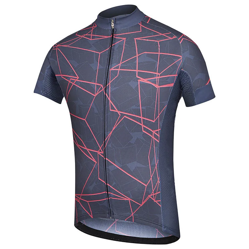 Maglia da corsa estiva cerniera completa aderente manica corta abbigliamento da ciclismo camicie da bicicletta professionali all\'aperto con tasca