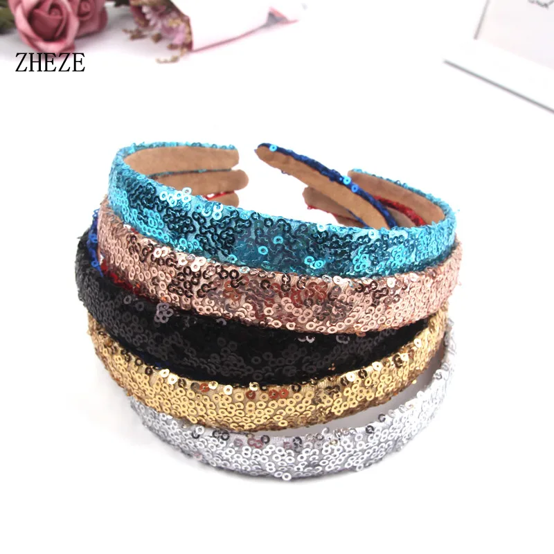 14Pcs/Lot Popular Glitter Sepuins Headband Girls Bling Hairband Children Hair Accessories For Women Festival Mouse Ears Headwear