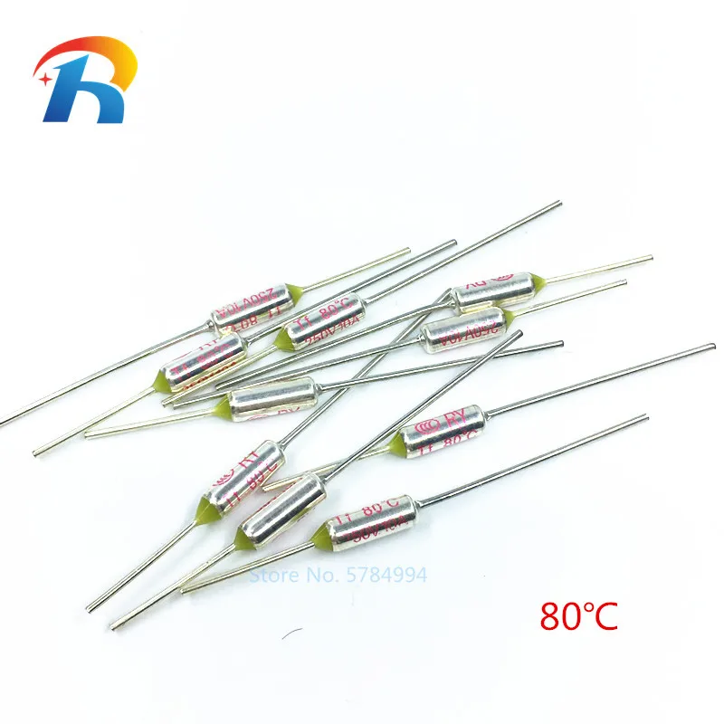 

RY 100pcs/lot New Micro thermal fuse 10A 250V RY 80 Degrees Tf 80 C Mini temp fuse metal shell Thermal Cutoff 80℃