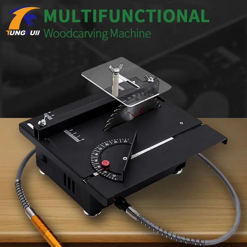 Multi-Function Wood Carving Machine Table Grinding Tool Cutting Micro Table Saw Beeswax Woodworking Polishing Tool Machine