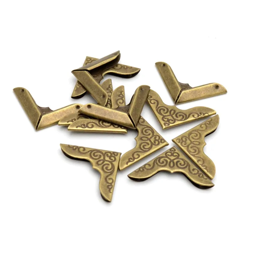 25PCs Gold Plated Book Scrapbooking Albums Menus Folders Corner Protectors (Fits 3mm thick) 32x23mm F1214
