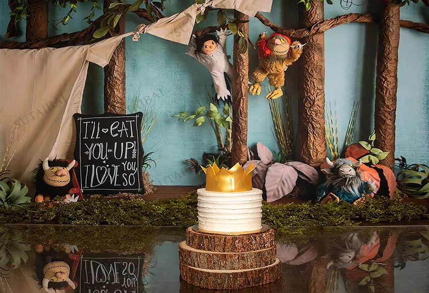 安全テーマパーティーの背景熱帯動物の誕生日の背景写真ブース野生の子供の誕生日パーティー用品写真