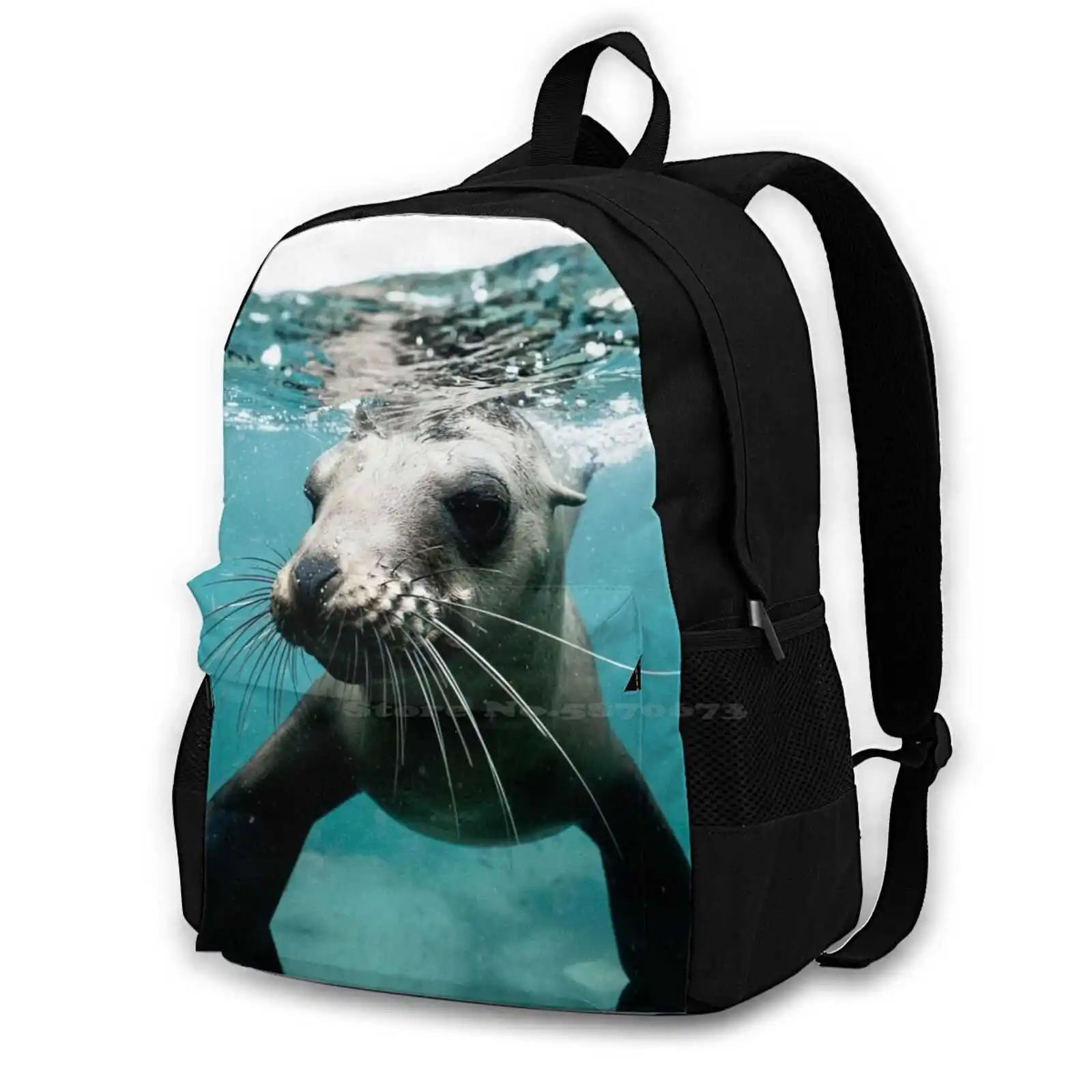 

Seal-Ocean Wildlife Hot Sale Schoolbag Backpack Fashion Bags Seal Sea Animal Sea Life Sea Turtle Ocean Wildlife Ocean Life