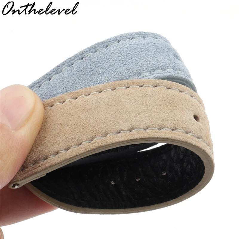 Suede Leather Watchband Vintage Watch Strap 18mm 20mm 22mm Tan Brown Gray Blue Soft Wristband Belt Accessories