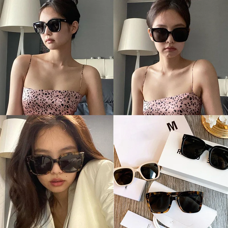 2021 Retro Oversized Sunglasses Men Women Trendy Black Sunglass Vintage Square Sun Glasses Driver Goggles Uv400 Eyeglasses Lady