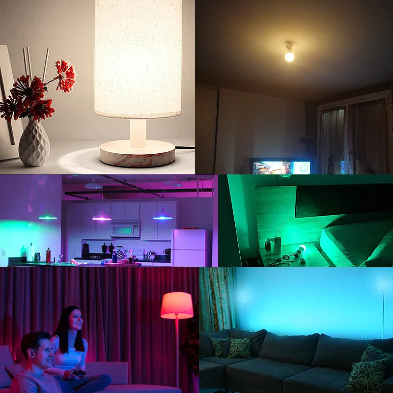 E27 RGB LED Bulb 110V 220V Lights 5W 10W 15W RGB Lampada Changeable Colorful RGBW LED Lamp With IR Remote Control+Memory Mode