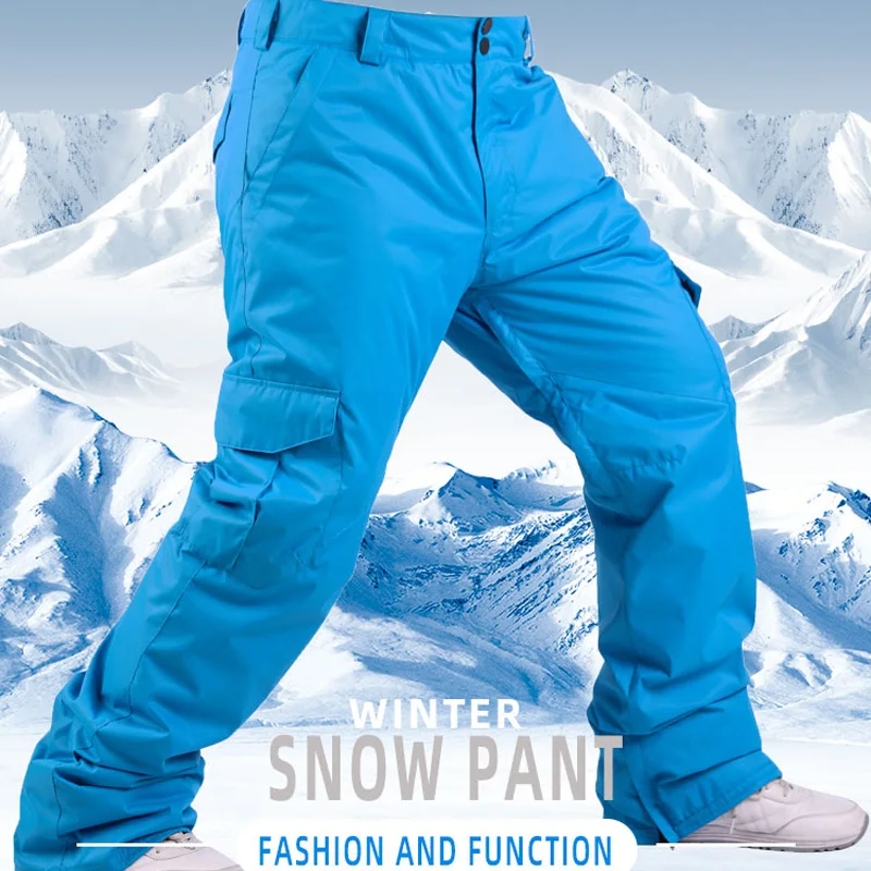 Snowboarding Trousers for Men, Snow Strap Pants, Windproof, Waterproof, Outdoor Bibs, Ski Pants, Plus Size, 10K, Winter,-30