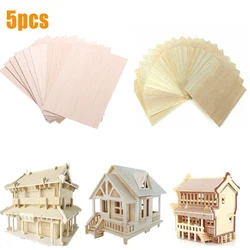 5 pcs Wooden Plate Model Balsa Wood 1mm/1.5mm/2mm/3mm/4mm/5mm/6mm/8mm Thick Multi Size