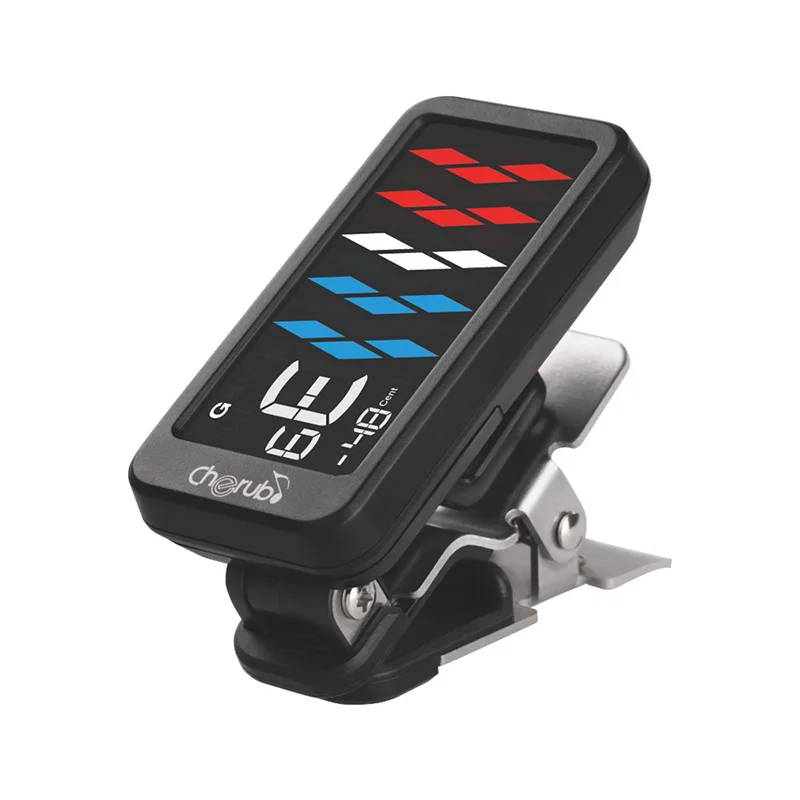 Cherub WST-905 Metal Clip-on Tuner Mini LCD Display Digital Tuners Pedal for Bass Guitar Players Ukulele Chromatic Accessories