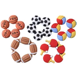 20Pcs sport Mini Ping Pong calcio pallacanestro Flatback resina Cabochon Scrapbooking decorazione artigianato accessori fatti a mano fai da te