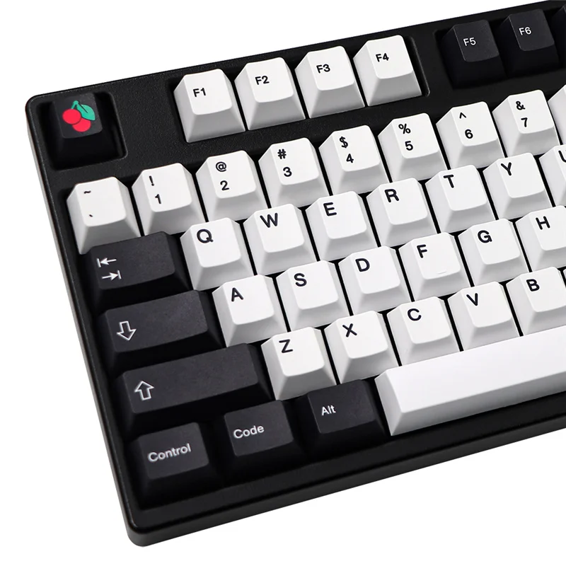 Black And White PBT Cherry Profile Dye Sub GMK Keycaps For Mechanical Keyboard GK61 K70 G710 Layout Iso Enter Key