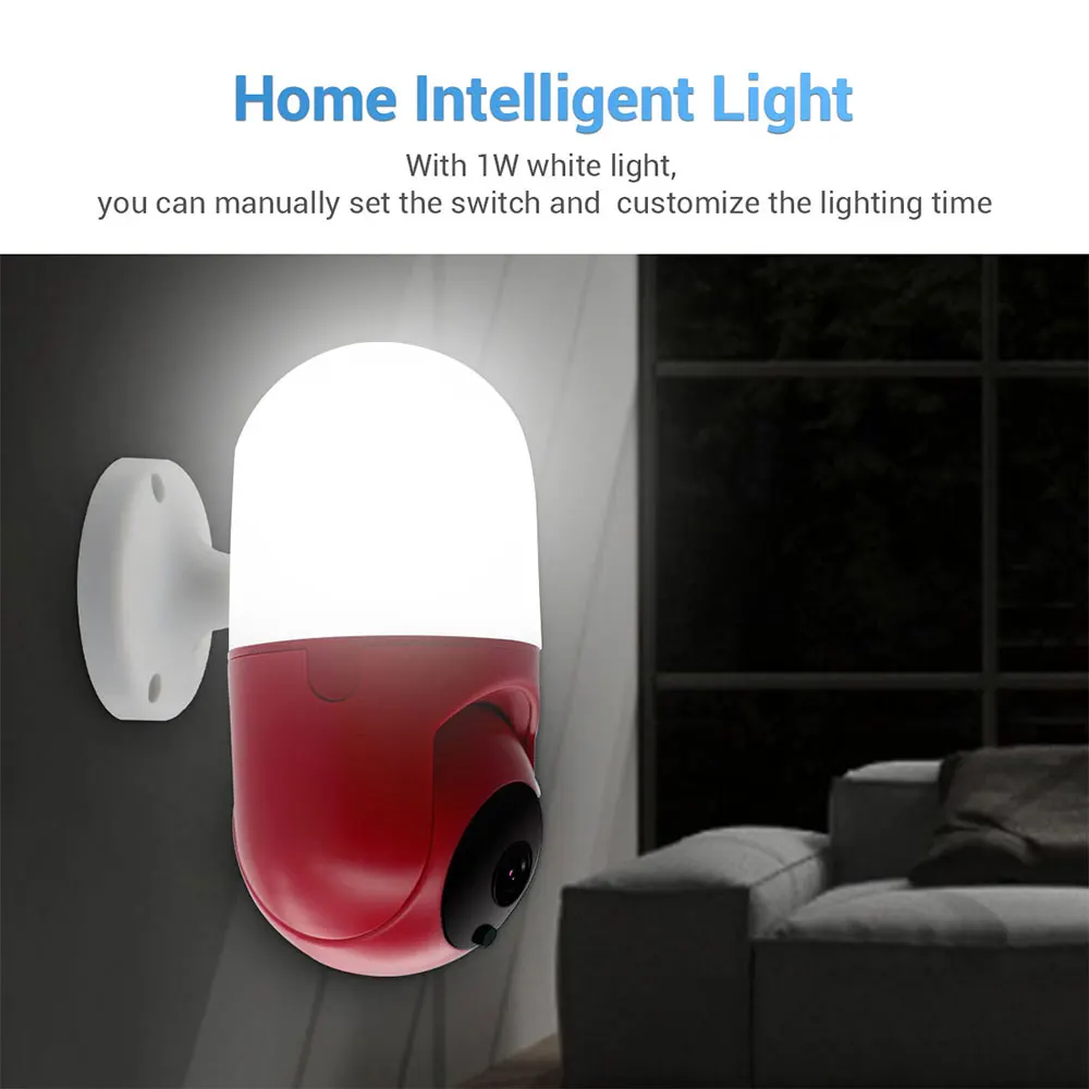 ESCAM 2MP 1080P 180Degree Wall Lamp Camera Wireless PTZ Outdoor Light IP Camera Smart Induction Mottion Detection Baby Monitor