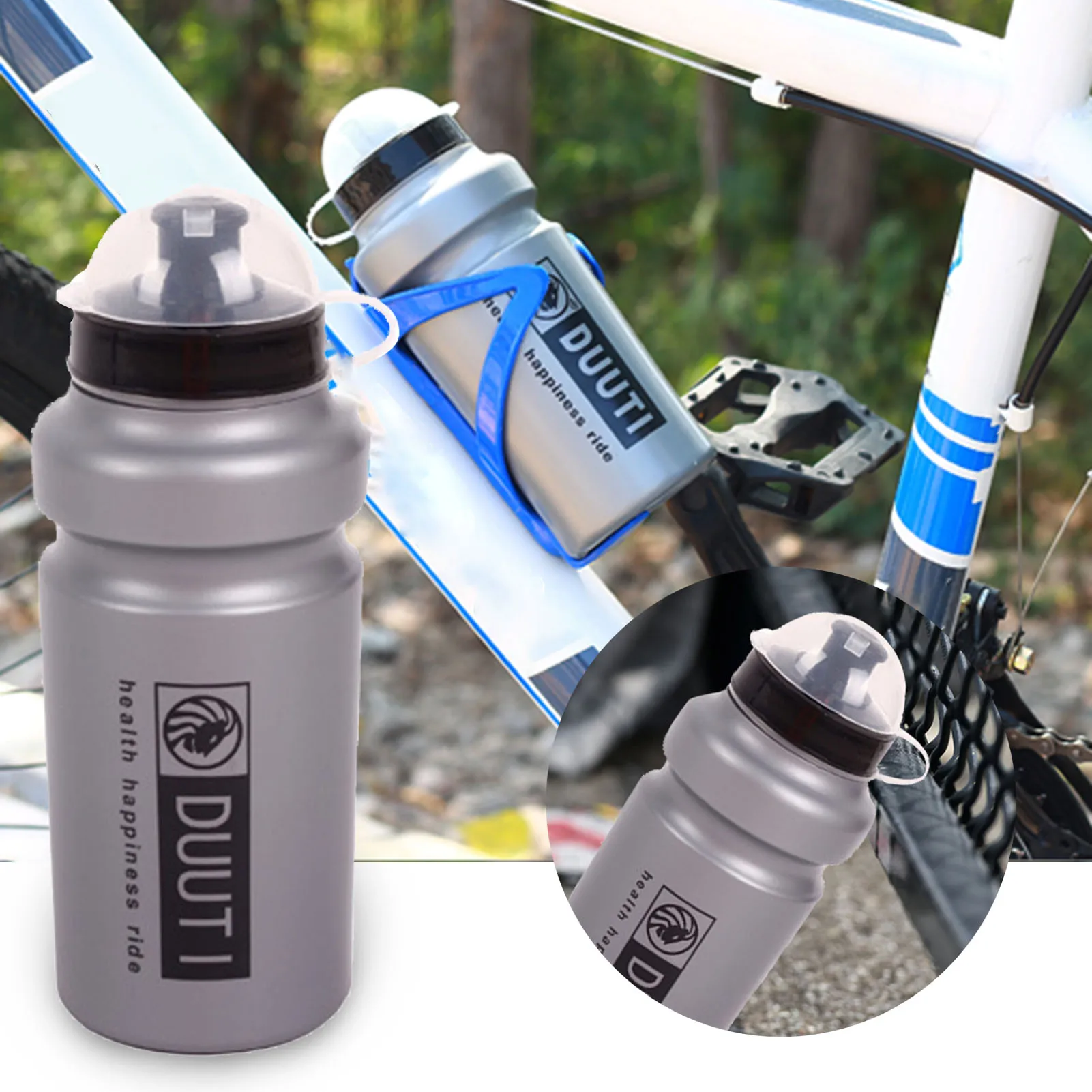 DUUTI Cycling Water Bottle 500ml Leak-proof Squeezable Taste-free BPA-free LDPE Camping Hiking Sports Bicycle Kettle