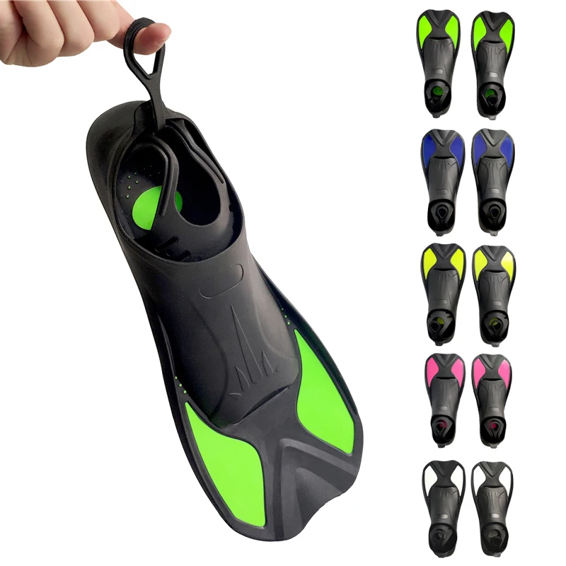 

Snorkeling Diving Swimming Fins Adult/Kids Flexible Comfort TPR+PP Flippers Water Sports Short Training Flippers XXS/XS/S/M/L/XL