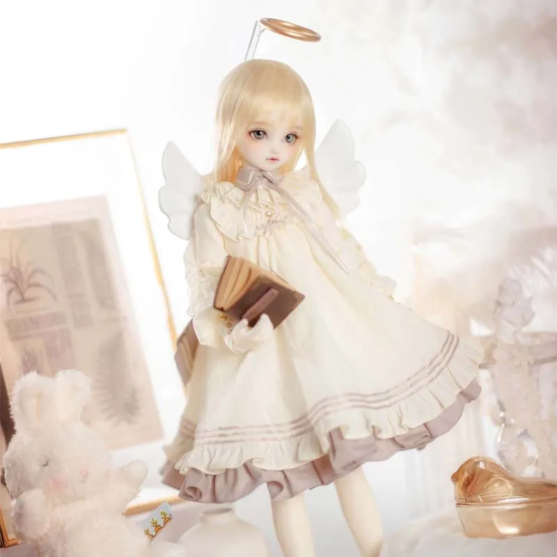 

Шарнирное платье 1/3 1/4 1/6 Blyth bjd аксессуары для кукол Одежда для кукол платье + бант + подъюбник с длинным рукавом пять цветов милый ангел