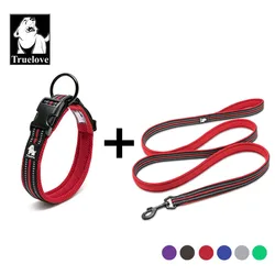 Truelove Mesh Nylon Pet Dog Collar And Leash Set Puppy Collar Dog Necklace Reflective Black Pitbull Terrier Leash Doberman Dog