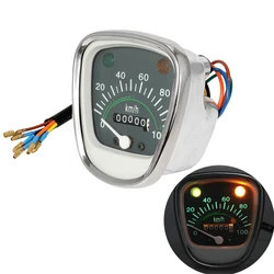 1PC Motorcycle 100 KM/H Retro Speedometer Gauge Odometer Indicator Light Instrument For Honda Passport C50 C70 C90