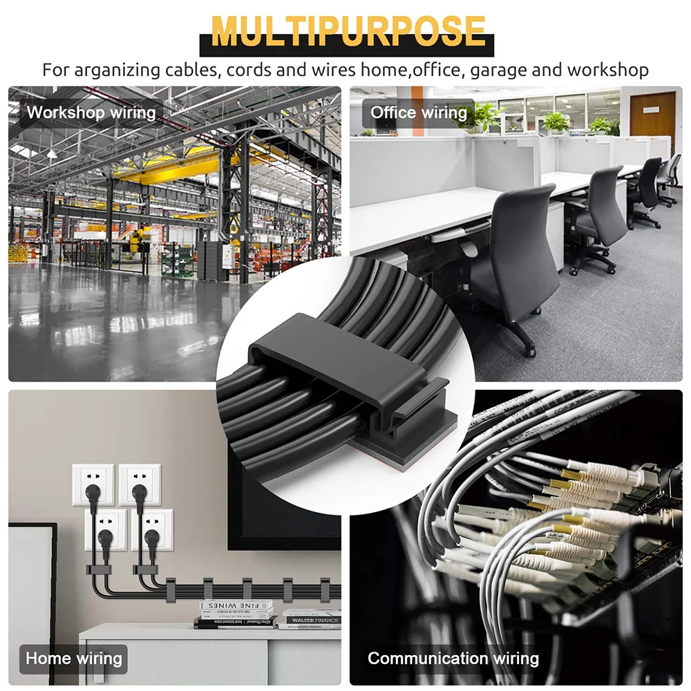 Abrazadera de cables autoadhesiva para coche, organizador de Clips, gestión multiusos, Cable de datos GPS, corbata decorativa, 100 Uds.