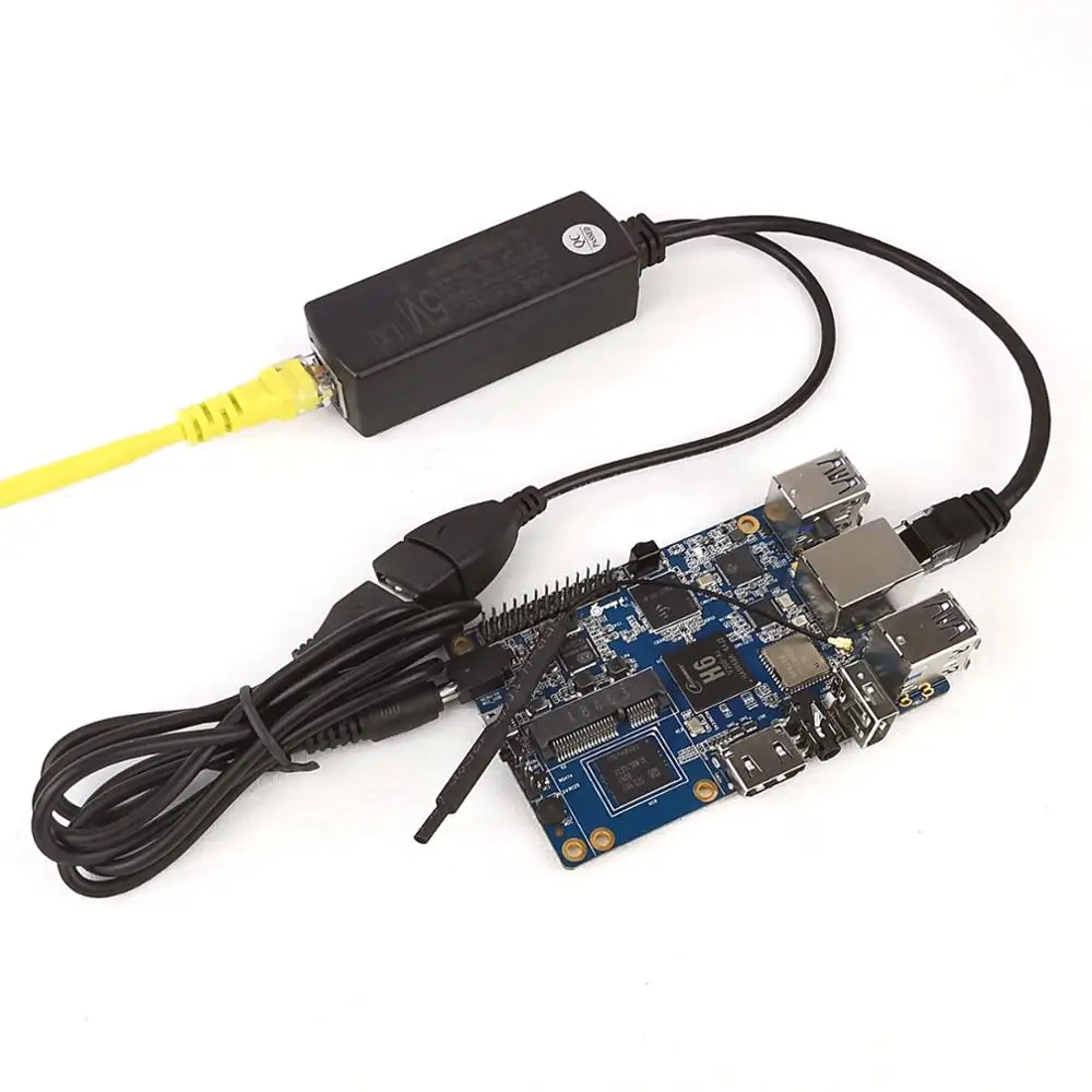 DSLRKIT Gigabit Active PoE Splitter 5V 5.2V 2.4A USB TYPE A Female Orange pi 802.3af