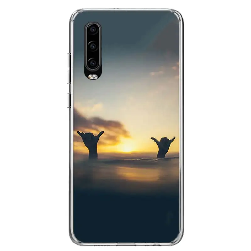 Surfer Surf Hang Loose Shaka Phone Case Cover For Huawei P30 P20 P40 P10 P50 Mate 20 40 30 10 Pro Lite Art Gift Fundas Coque