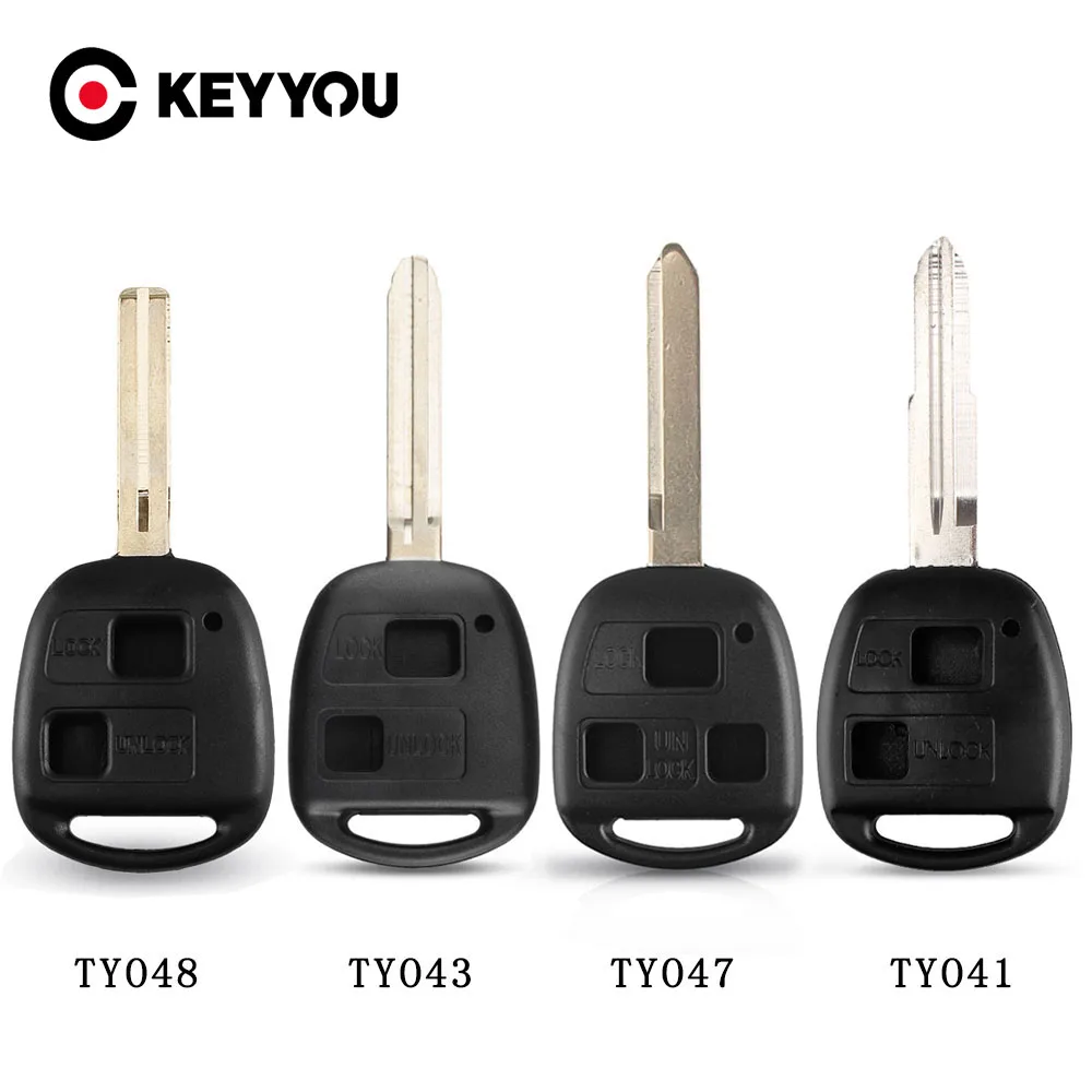 KEYYOU TOY41/TOY43/TOY47/TOY48 funda con mando a distancia de 2 botones para Toyota Camry Rav4 Corolla Prado Yaris Tarago sin logotipo