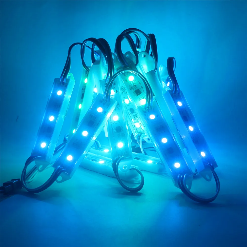 20pcs DC12V WS2811 Full Color LED Pixel Module Light IP68 Waterproof SMD 5050 RGB Dream Color Digital LED Strings