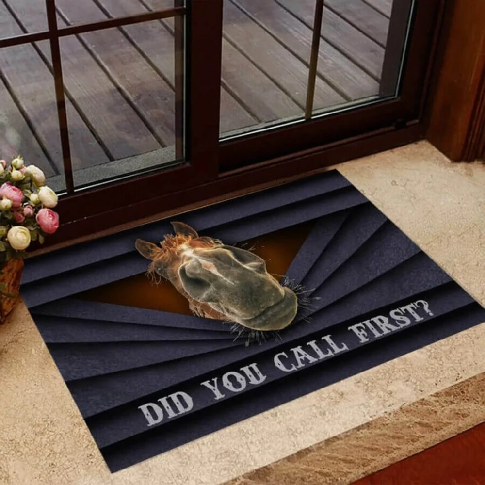 

CLOOCL Did You Call First Horse Doormat Print Flannel Non-Slip Doormat Absorbent Carpet for Bathroom Bedroom Porch Drop Shipping