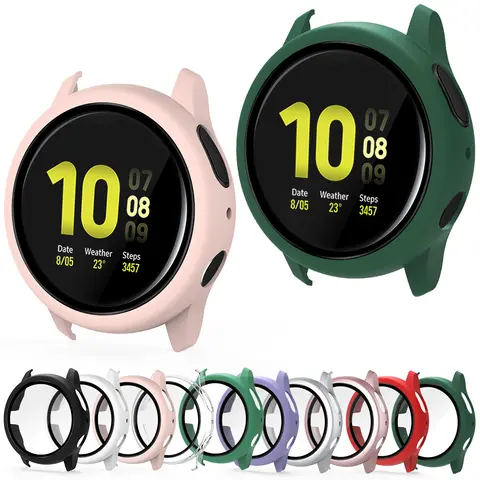 Custodia per Samsung Galaxy Watch Active 2 44mm 40mm custodia per paraurti a copertura totale con protezione dello schermo in vetro temperato