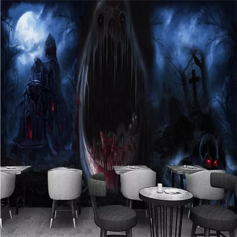 

Custom Wallpaper Wall 3d Stereo Mysterious Haunted House Escape Room Background Wall