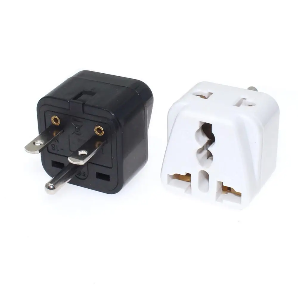 Universal EU/US/AU/UK To North American Nema 6-15P 1 Round, 2 Horizontal Pins Electrical Plug 10A 250V Home Converter