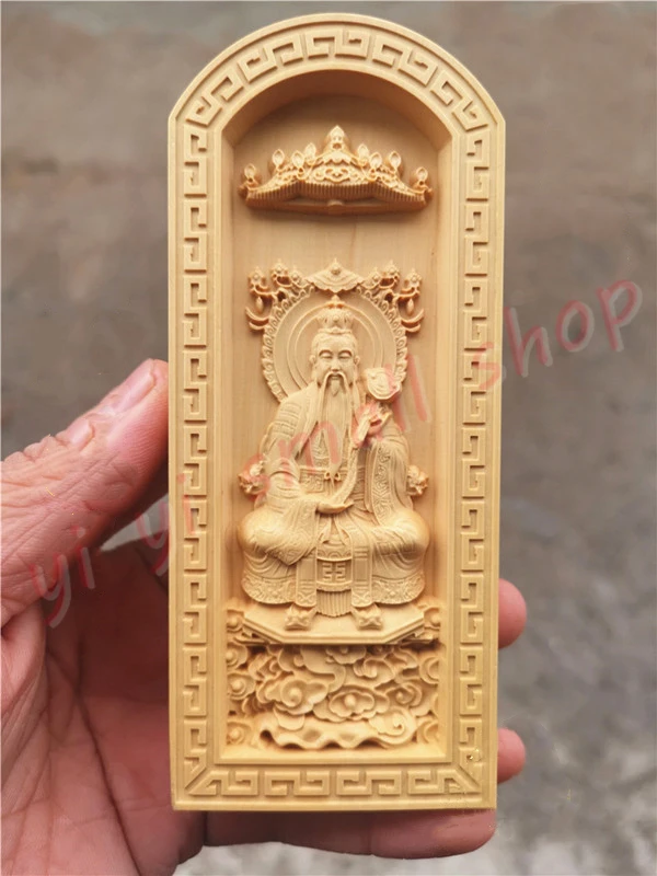 

Taoist token, embossed boxwood token, Lingbao Tianzun token, Lingbao Tianzun statue, Taoist supplies, Taoist magic tools, craft