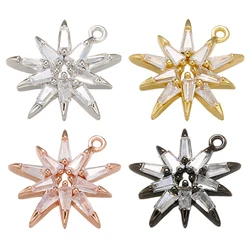 16x17mm Brass Crystal Multi-Angle Star Pendant for Women Handmade DIY Jewelry Accessories Making Findings Model:VD608