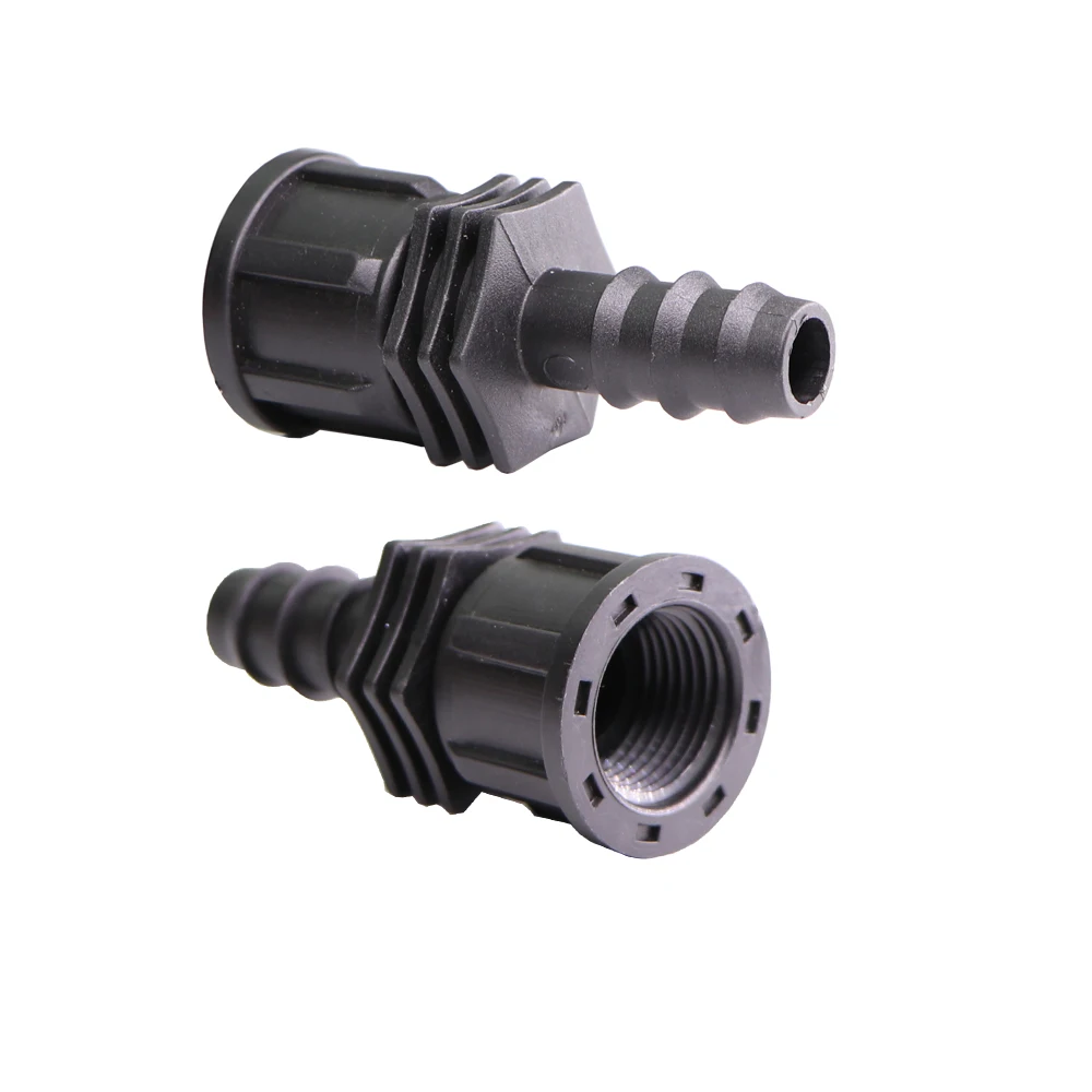 Conector de rosca a lengüeta, adaptador de tubería PE, juntas de manguera, accesorios de acoplamiento de riego por goteo de jardín, 16MM, 20mm,