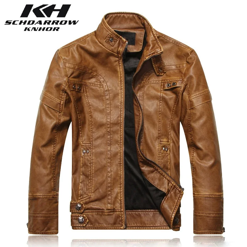 

High Quality Brand Men's Leather Jacket Coat Male Jacket Classic Motorcycle Bike Cowboy Leather Jackets Fleece Thick Coats M-5XL