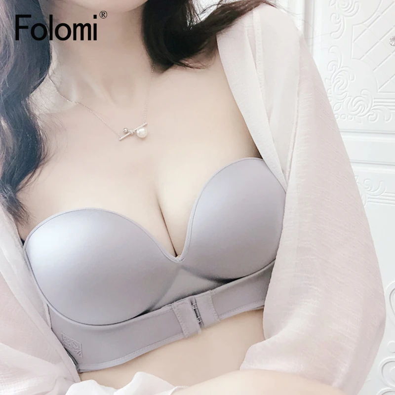 

Folomi Push Up Bra Strapless Bras Dress Wedding Party Invisible Slip-resistant Brassiere Breathable Sexy Female Lingerie