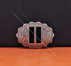 6X 34*24mm Antique Silver Plated Western Cowboy Leathercraft Horse Saddle Tack Headstall Bridle hatband Belt Slotted Conchos