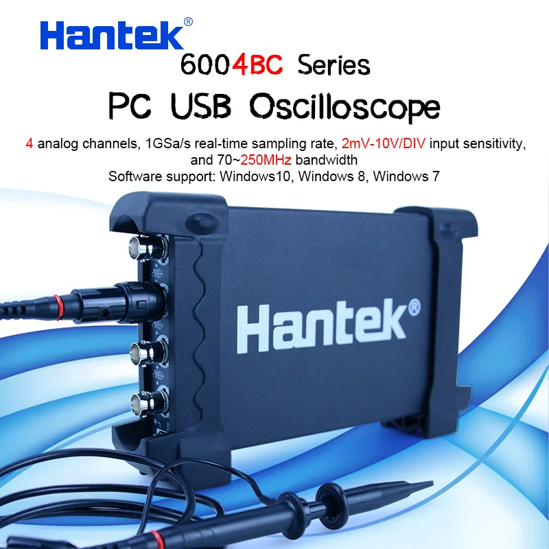 Hantek 6254BC PC USB Oscilloscope 4 CH 250MHz 1GSa/s waveform record and replay function