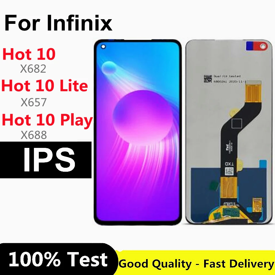 

For Infinix Hot 10 Lite LCD Hot 10 Pro X682 X657 X657B X688 lcd display Touch Screen Digitizer full Assembly