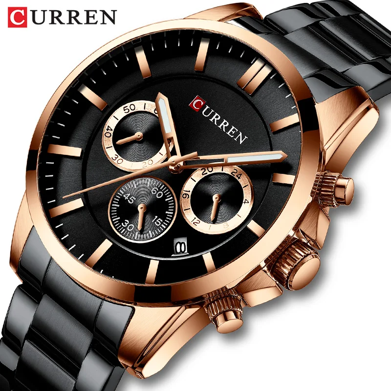 

Men's Watches CURREN Top Brand Quartz Fashion Watch Men Waterproof Army Sports Wristwatches Steel Male Clock Relogio Masculino