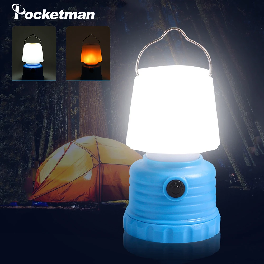 Pocketman Outdoor Camping Light Led Portable Flame Lamp Lantern Tent Light  Portable Flashlight Torch Lanterna by 3AAA Batteries