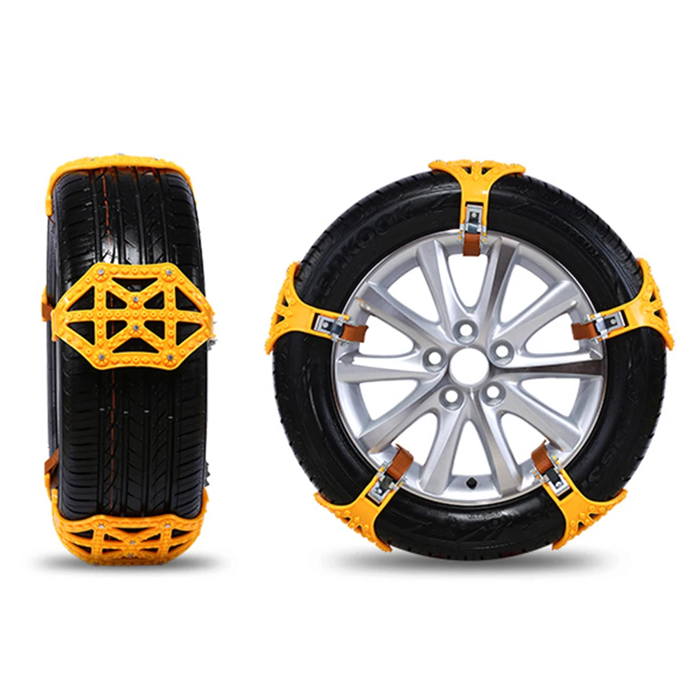 3pcs/set Car Tyre Winter Roadway Safety Tire Snow Adjustable Anti-skid Safety Double Snap Skid Wheel TPU Chains For Truck SUV