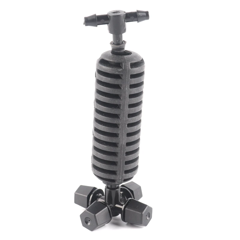 Irrigation Kits Black Atomized Sprinkler Four Way With 4/7mm Tee Hose Connector  Garden Irrigation Weight Up 5/10/15/20/30sets