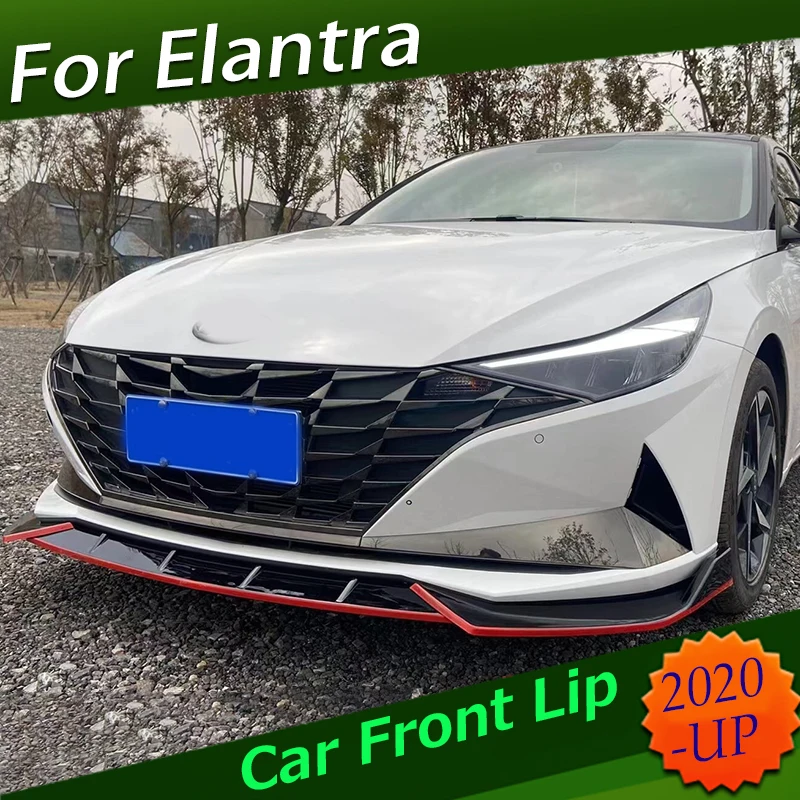 For Hyundai elantra 2020+ Seventh generation ABS Front lip spoiler front Bumper Diffuser Bumpers Protector