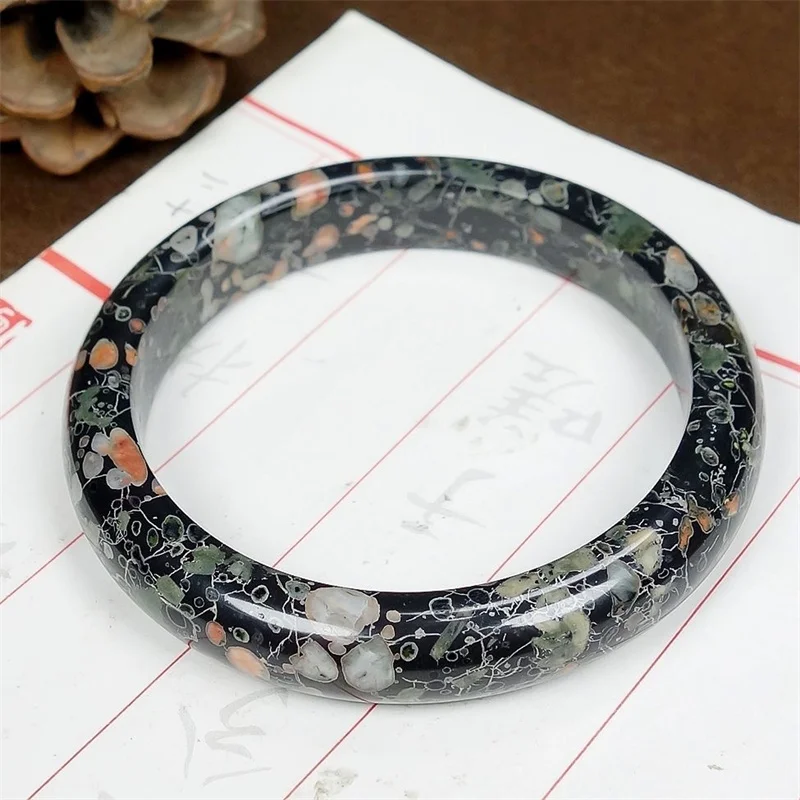 Hot Selling Natural Hand-carved Jade Plum Blossom Bangle54-64mm Fashion Jewelry Bracelet Accessories Men Women Luck Gifts