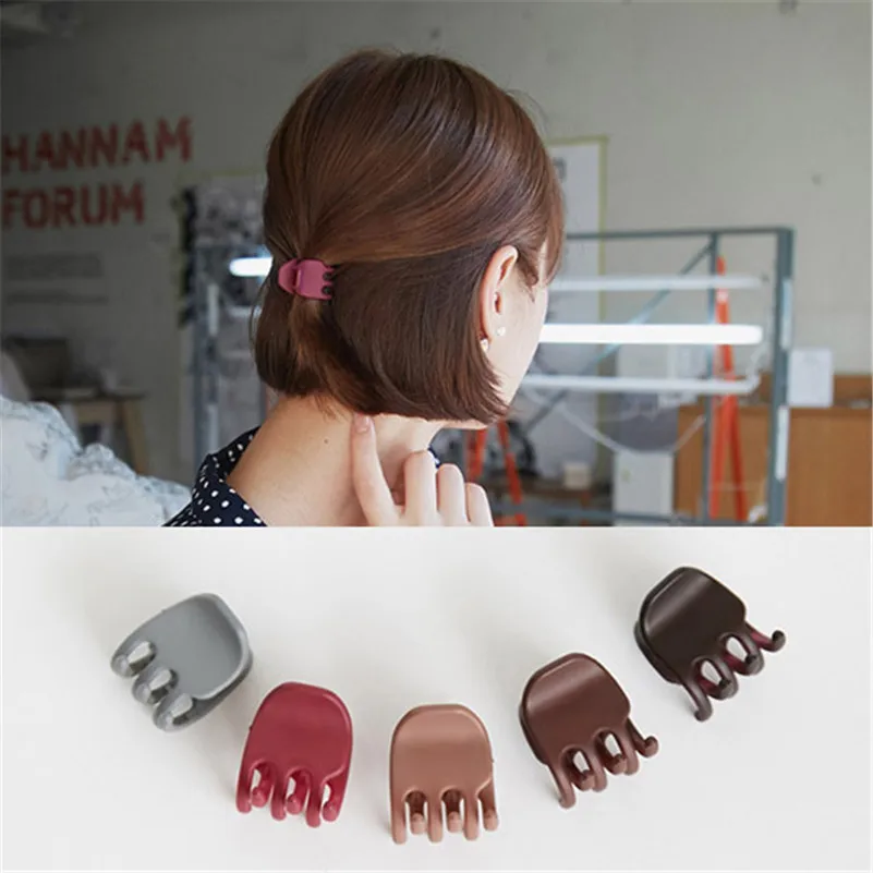 Ruoshui 5pcs Woman Small Matte Hair Claws Girls Hair Clips Solid Barrettes Hairpins Women Hair Accessories Headwear Ornaments