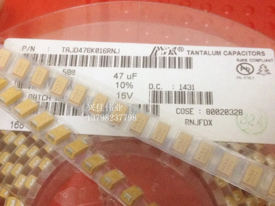 Ban Đầu 5 Chiếc/16v47UF 476C 47UF 16V D7343 D Loại Tụ Tantalum SMD