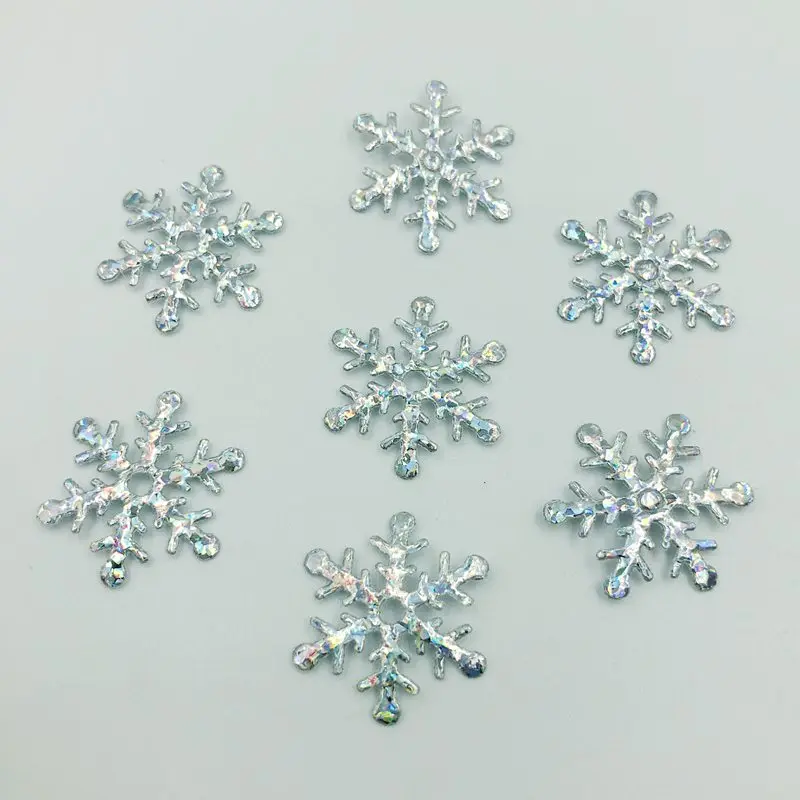 100pcs 20mm Silver Snowflake Laser Cloth Appliques Wedding/Party/Wreath/Christmas Decoration Craft DIY Accessories K381