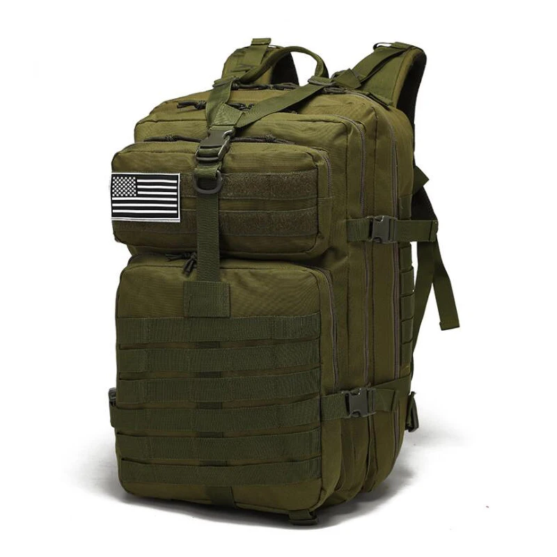 Large Capacity Tactical Army Assault Backpack, Outdoor 3P Molle Pack, Men for Trekking, Camping, Hiking, Camo, 45L